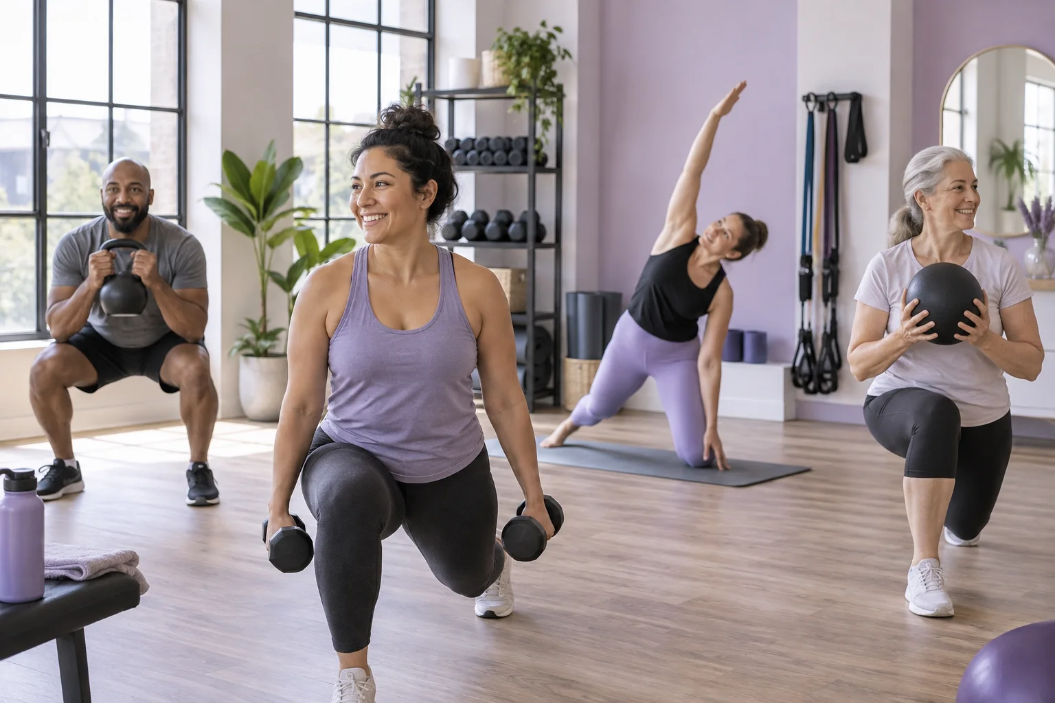 Movement session in a boutique fitness studio